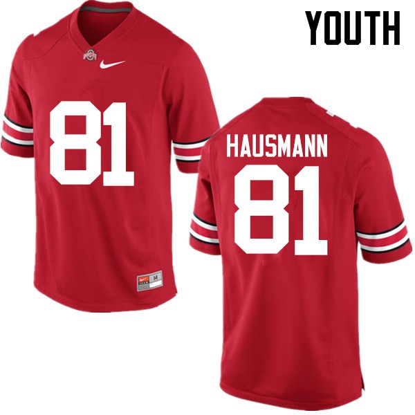 Ohio State Buckeyes #81 Jake Hausmann Youth Player Jersey Red
